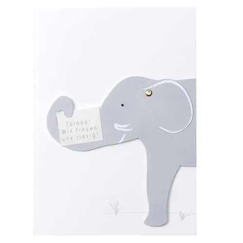 Produktbild Räder Tierische Babykarte Elefant Wir freuen Uns riesig