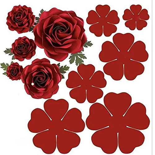 6-teiliges Set 3D-Rosenblüten-Metall-Stanzformen, Hochzeitsblumen, Blätter, Stanzschablonen für Bastelarbeiten, Scrapbooking, Alben, dekorative Prägepapier-Schablonen für Kartenherstellung