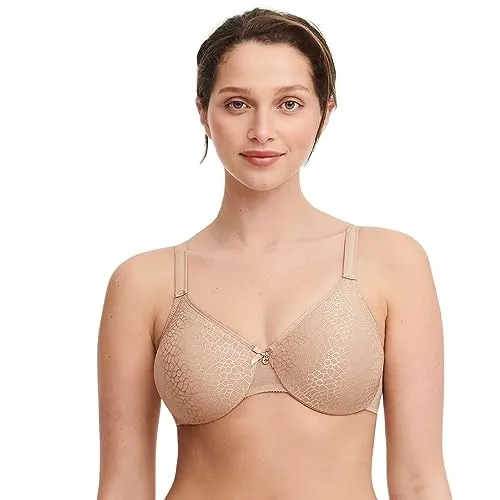 Chantelle Magnifique Minimizer BH (90 F Nude) - Funktionsunterwäsche mit sehr bedeckendem, gemoldetem Bügel-BH, ideal für große Cups. Komfortable, verstellbare Träger und vier Reihen Haken-Ösen-Verschluss sorgen für perfekten Halt.