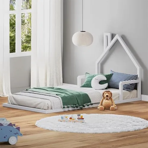 IDIMEX Bodenbett ELOA mit Hausdach 90x200 cm