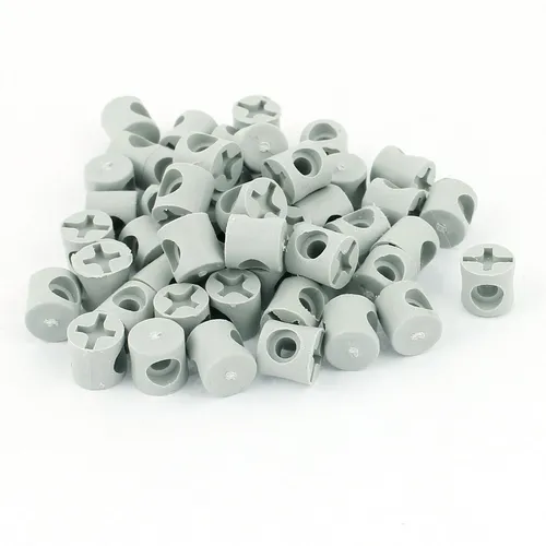 50stk 10mmx10mm 4mm Bohrung Kreuz Barrel Möbel Hammer Anschlussmutter Grau