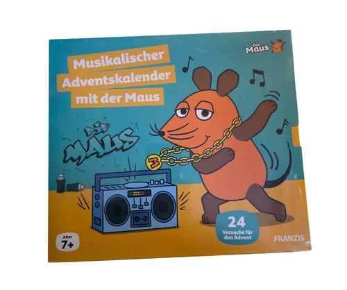 FRANZIS 67270 - Musikalischer Adventskalender mit der Maus - Adventskalender für Kinder ab 7 Jahren mit 24 spannenden Klangexperimenten. Entdecken Sie die Welt der Musik und Schall mit einfachen Anleitungen und haushaltsüblichen Materialien!