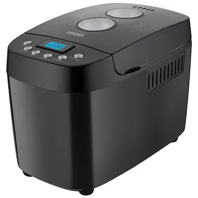 Unold 68525 BACKMEISTER Big Black - Brotbackautomat für bis zu 1.500g, 15 Programme inklusive glutenfrei, Timer- und Warmhaltefunktion, benutzerfreundliches LCD-Display