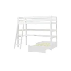 Hoppekids Hochbett  ECO Luxury , weiß , Maße (cm): B: 144 H: 177