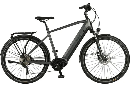 Prophete E-Bike Trekkingrad Entdecker 5.8 - Komfortables Trekkingrad mit kraftvollem AEG Mittelmotor und 720 Wh Akku für lange Strecken. Die Shimano Deore 10-Gang Kettenschaltung sorgt für präzises Fahren, während hochwertige Bremsen Sicherheit bieten.