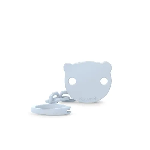 SUAVINEX, Schnullerkette mit Clip, Baby Schnullerhalter mit kleiner Bärchenfigur, Befestigungsclip für Neugeborene, ab 0 Monate geeignet, Wild&Free Kollektion, Blau