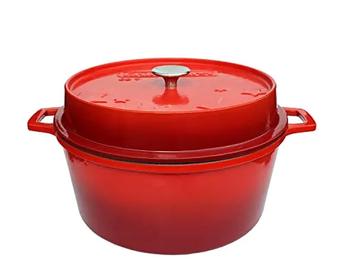 Grillfürst farbig emaillierter Dutch Oven 9L in rot von Grillfürst