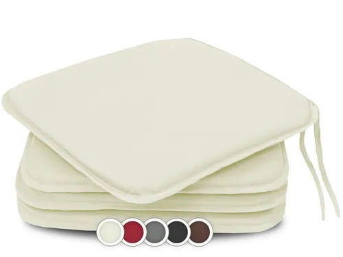 ZOLLNER Stuhlkissen 38 x 38 cm, In- & Outdoor in weiß von Zollner