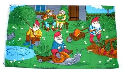 FahnenMax Flagge/Fahne Gartenzwerge Garten 90 x 150 cm
