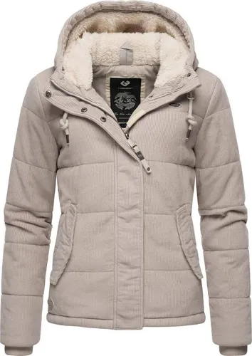 Ragwear Damen Cordjacke Wuggys Bone XXL - Moderne Funktionsjacke aus veganem Cord mit flauschigem Teddyfell-Innenfutter, ideal für kalte Herbst- und Wintertage. Verstellbare Kapuze und praktische Taschen sorgen für höchsten Komfort.