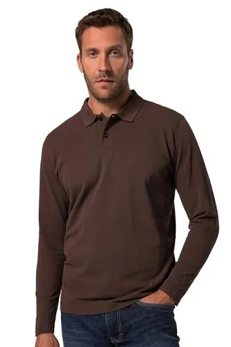 JP 1880 Herren Poloshirt L-8XL - Mahagonibraun - Poloshirt für Herren in großen Größen bis 8 XL, mit sportivem Polokragen und atmungsaktiver Piqué-Qualität für optimalen Tragekomfort.