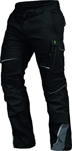 Leibwächter FLEXH Flex Line Bundhose schwarz-grau Gr. 50 - Arbeits- & Schutzkleidung, atmungsaktiver Stretchstoff für besten Tragekomfort, mit reflektierenden Elementen für erhöhte Sichtbarkeit und strapazierfähigen Taschen für optimale Funktionalität.