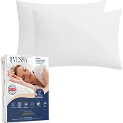 Kissenschoner mit Reißverschluss 2er Set 80x80 cm - Wasserdichter Kissenbezug- %100 Baumwolle Oberfläche- Mikrofaser