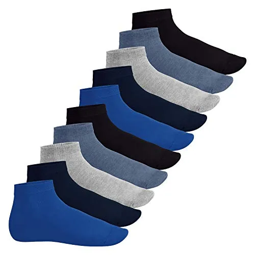 Footstar EVERYDAY! 10 Paar Damen Herren Quarter Socken - Jeanstöne 47-50
