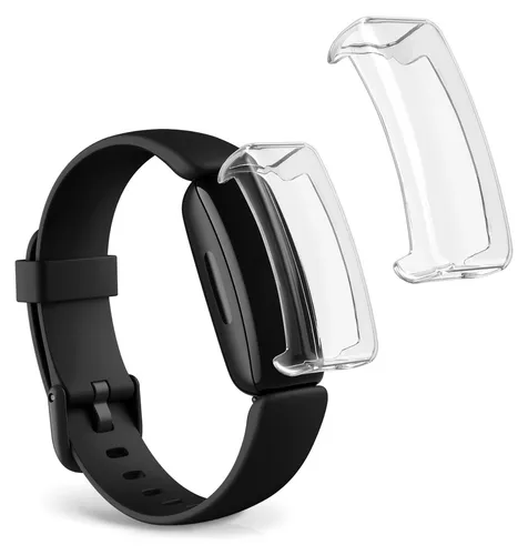 kwmobile 2x Silikon Hülle für Fitbit Inspire 3 / Inspire 2 / Ace 3 Schutzhülle - Fullbody Display Cover Set aus Silikon - Transparent
