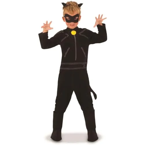 Kinder-Kostüm ZAG Heroez Miraculous Cat Noir - Kostüm für Kinder – Cat Noir Lizenzkostüm mit Katzenlook, ideal für Fasching und Mottopartys! Inklusive Overall, Maske, Haarreif und Stiefelstulpen für ein heldenhaftes Abenteuer.