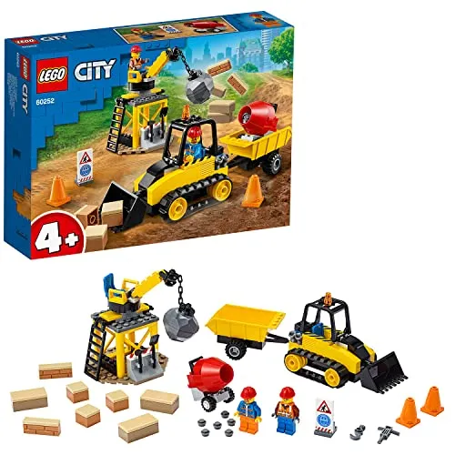 LEGO 60252 City Great Vehicles - Bagger auf der Baustelle, mit funktionierender Schaufel und Kran, ideal für kreative Bauabenteuer ab 4 Jahren