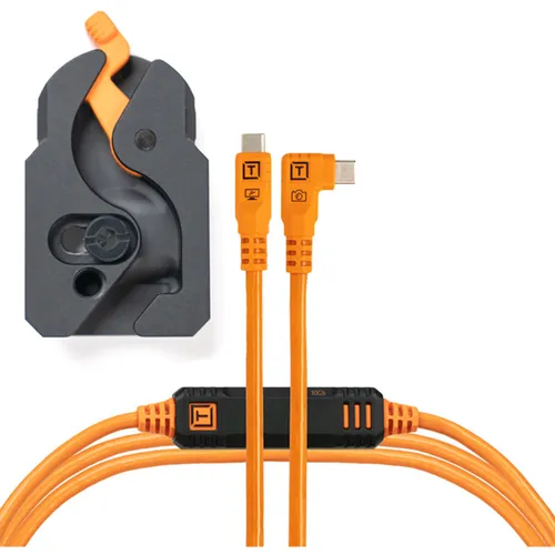 Tether Tools LeverLock & Cable Kit Optima 10G rechts orange 4,6m - Technik: Hochgeschwindigkeits-USB-C-Kabel mit 10 Gbps für stabile Bildübertragungen und optimierte Kabelführung durch rechtsgewinkelten Anschluss.