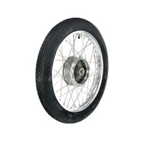 Komplettrad 1,5x16 Zoll, Alufelge poliert, Edelstahlspeichen, Heidenau-Reifen K4