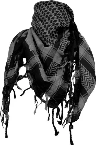 Plo Tuch / Emo-Schal / Palästinenser Shemagh Tuch aus Baumwolle in Schwarz/Grau