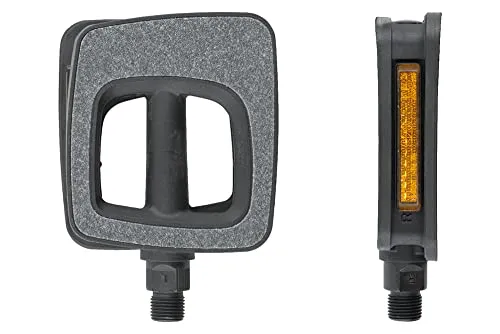 Voxom Pedale Trekking Pedale Pe15 schwarz, Sandpapier Beschichtung, Boron-Achse, Gleitlager, Kunstoff-Körper, 718000046, schwarz, Standard, 718000046