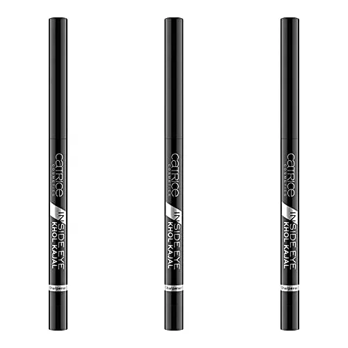 Catrice Inside Eye Khol Kajal, schwarz, Kajalstift Nr. 010 Black Is The New Black, 3er Pack (3 x 0,3g), Kohle, Make up
