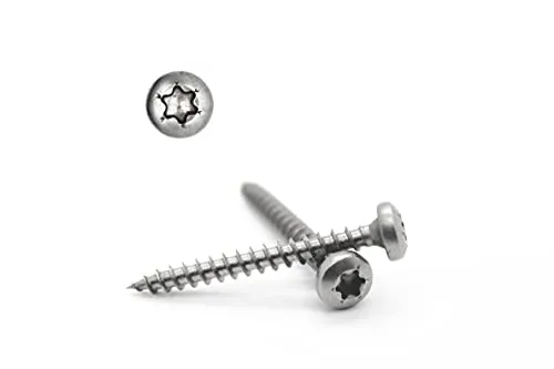 KTH 50 Stück Spanplattenschrauben 5x40 mm - A2 Edelstahl - Torx - TX25 - Halbrundkopf PAN HEAD - Vollgewinde - Holzschrauben (50, 5x40)