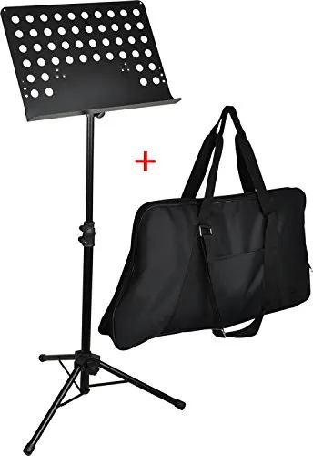 Steinbach Orchesternotenpult Lochblechauflage Metall schwarz SET inkl. Tasche