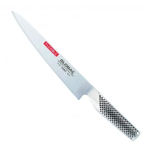 Global G-20 Flexibles Filetiermesser 21cm - Küchenmesser aus hochwertigem Molybdän-Vanadium Stahl, ideal für präzises Filetieren mit einem flexiblen 21 cm langen Klingen. Hohe Rockwellhärte von 56 für Langlebigkeit.