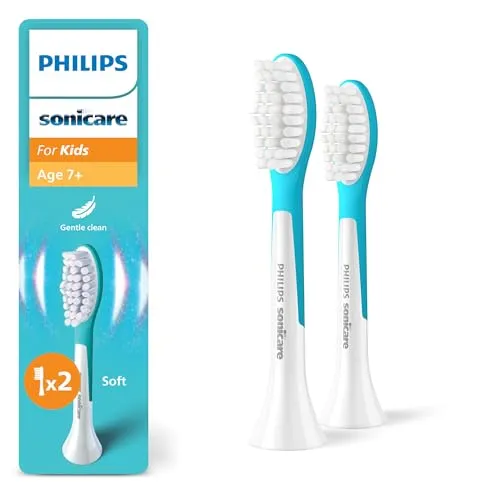 Philips Sonicare For Kids, Original Ersatzbürstenköpfe für Kinder ab 7 Jahren, 2er-Pack, HX6042/90