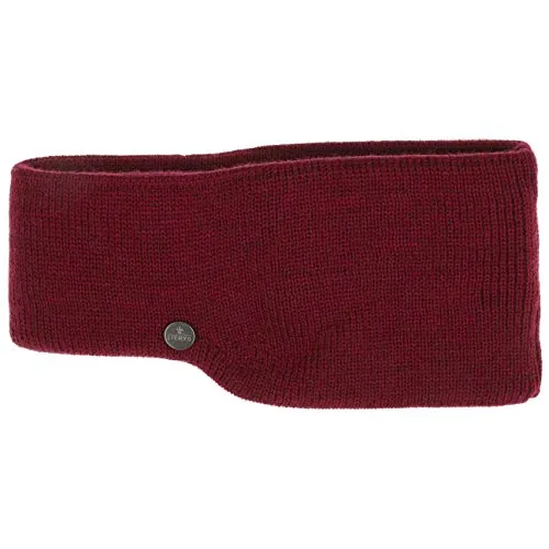 LIERYS Fine Merino Stirnband Damen/Herren/Kinder (7,5-10 cm breit) - Made in Germany - mit Merinowolle - Ohrenwärmer gefüttert mit Baumwolle - One Size (53-60 cm) - Herbst/Winter bordeaux One Size