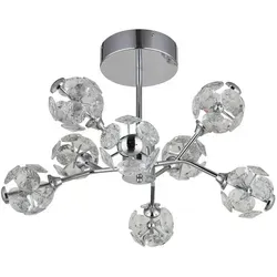Elegante Deckenleuchte mit Kristallen – 8-flammig, 68 cm Durchmesser - Lampen – Stilvolle Deckenlampe aus verchromtem Metall und klaren K9 Kristallen, inklusive 68W LED für brillantes Licht und lange Lebensdauer von bis zu 20.000 Stunden.
