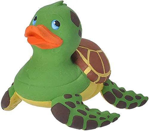 Wild Republic Rubber Duck Meeresschildkröte, Gummiente, Badewannen-Geschenke für Kinder, Quietscheentchen, Badespielzeug für Babys, Gummiente lustig, Badeente zum Sammeln, 10 cm