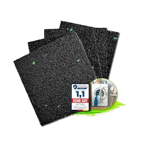CLARE Premium Schwingungsdämpfer als Waschmaschinenunterlage und Vibrationsdämpfer | Antirutschpads | weniger Lärm und Bewegung | Antivibrationsmatte für Lautsprecher, 3D-Drucker | 4 Stück 10mm