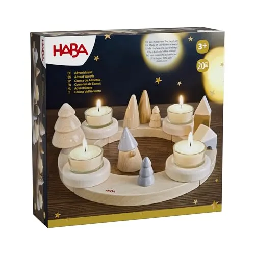 Produktbild HABA 2012292001 Adventskranz aus Holz, 20-teilig