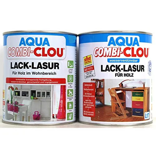 0,375L Clou L17 Aqua Combi Clou Lack Lasur taubenblau Holzlasur Holz