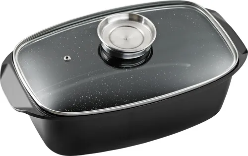 KING Bräter 5 Liter aus Aluminiumguss mit Aromaknopf