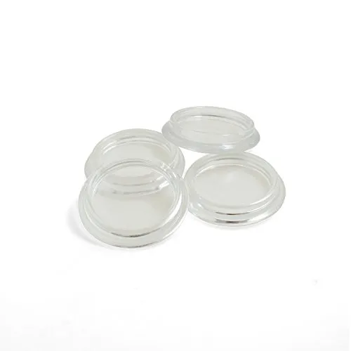 Design61 Möbeluntersetzer für runde Möbelfüße Rollenuntersetzer Klavieruntersetzer Bodenschutz Kappen für Füße bis 15 mm 4 St. glasklar