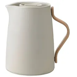 Stelton Tee-Isolierkanne Emma - Modernes Design mit Buchenholzgriff - Thermobehälter mit doppelwandiger Isolierung und integriertem Infusionsfilter für perfekten Tee – stilvoll und langlebig.