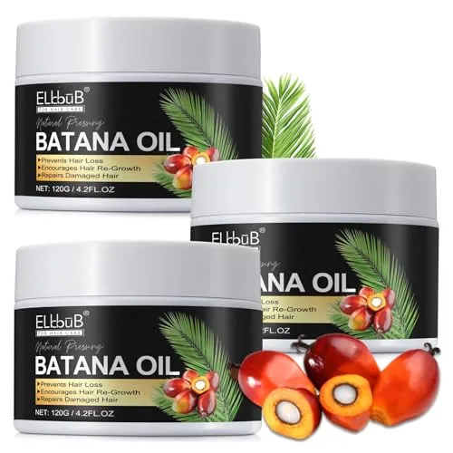 P-Beauty Bio Batana Öl 3x120g - Natürliches Haaröl für Wachstum & Pflege - Haaröl für intensives Haarwachstum, repariert Spliss und schützt vor Schäden. 100% rein und vegan, auch ideal für Haut und Nägel!