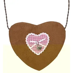 Bayerisches Herz Tasche für Damen - Braun, stilvolle Trachten-Handtasche mit Herz-Design und Edelweiß-Applikation für das perfekte Oktoberfest-Outfit