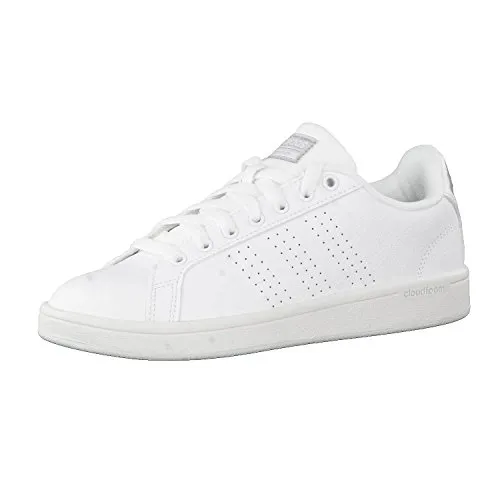 adidas Damen Cloudfoam Advantage Clean Fitnessschuhe, Elfenbein (FTWR White/FTWR White/Silver Met.)