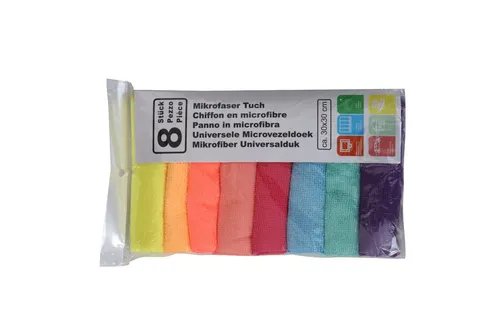 Super Sauber Mikrofaser Tücher 30 x 30 cm, Reinigungstücher, Putztücher 8 Stück