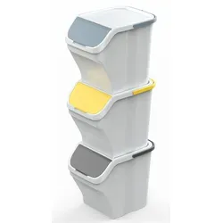 Gardissimo SORT 3er-Set Abfalleimer 25 Liter in weiß von Gardissimo