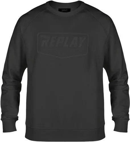 Replay Logo Sweater in Schwarz, Größe S für Männer - Stylischer Rundhalsausschnitt mit großem Logo-Frontprint. Perfekt für lässige Looks und den täglichen Gebrauch. Der Replay Logo Sweater vereint Komfort und modisches Design.