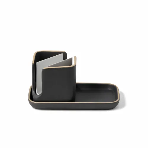 Full Circle Home Küchenorganizer Stash - Praktischer Caddy für die Spülablage, kombiniert Keramik und Kunststoff, ideal zur ordentlichen Aufbewahrung von Geschirr und Utensilien in der Küche.