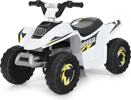 GOPLUS Kinderauto Quad ATV 6V - Weißes Elektrofahrzeug für Kinder - Stabiles Elektrofahrzeug für Kinder ab 3 Jahren, bis 30 kg tragbar. Mit Vor- und Rückwärtsschalter, ergonomischem Sitz und rutschfestem Griff für sicheres Fahren. Ideal für erste Abenteuer!