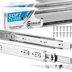 ID Dinkel Schubladenschienen 2 STÜCK VOLLAUSZUG mit Selbsteinzug 550mm Softclosing Rollenauszug