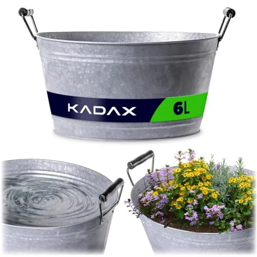 KADAX Zinkwanne 6L – Vielseitige Pflanzwanne aus verzinktem Stahl