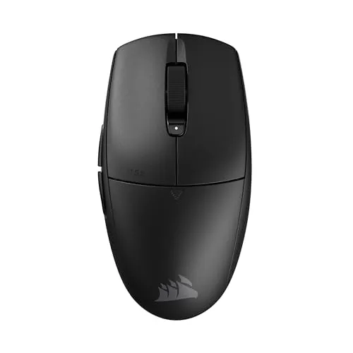 Corsair M55 Wireless - Leichte FPS-Gaming-Maus mit 24.000 DPI - Mäuse mit kabelloser Konnektivität und langlebiger Batterie bis zu 185 Stunden. Ideal für präzises Spielen und schnelle Bewegungen dank symmetrischem Design und texturierten Seitengriffen.